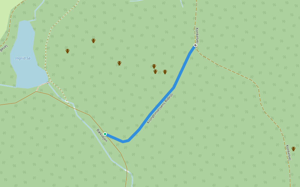 Kronprinsessens Ridesti walking route map in Gråsten