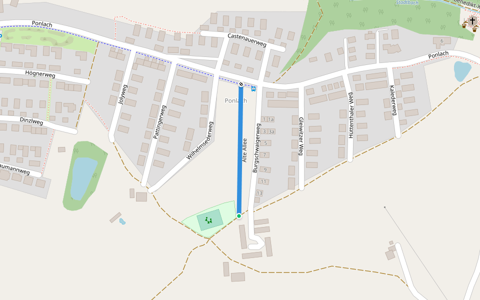 Alte Allee walking route map in Tittmoning