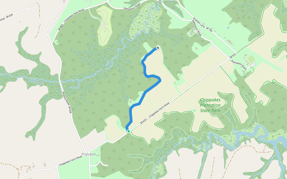 Chipoax Trace Trail walking route map in Surry