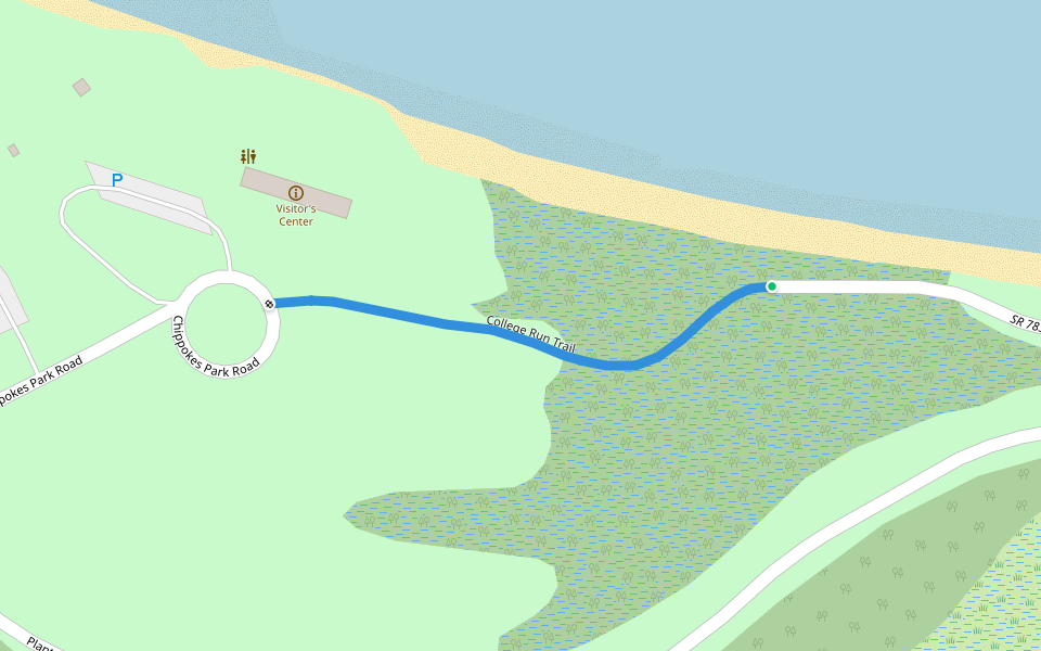 College Run Trail walking route map in Surry