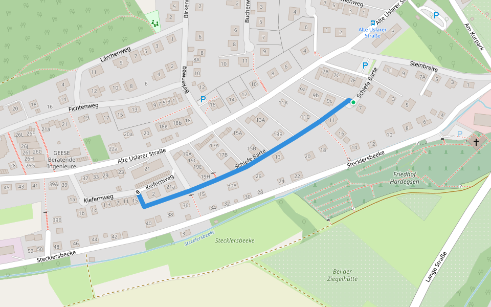 Schiefe Barte walking route map in Hardegsen