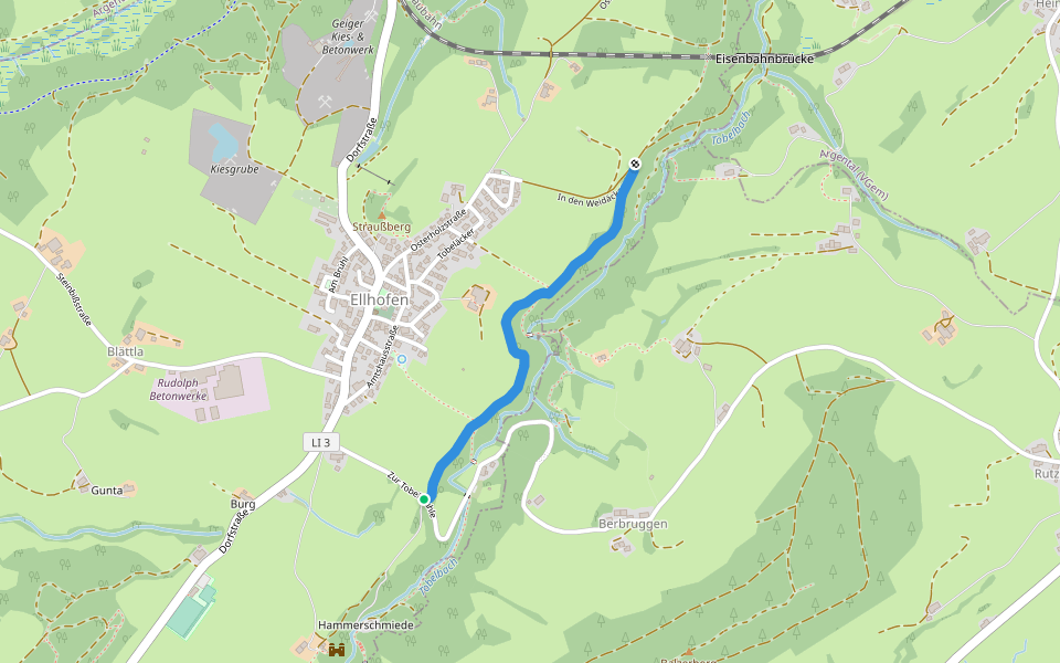Tobelrandweg walking route map in Weiler-Simmerberg