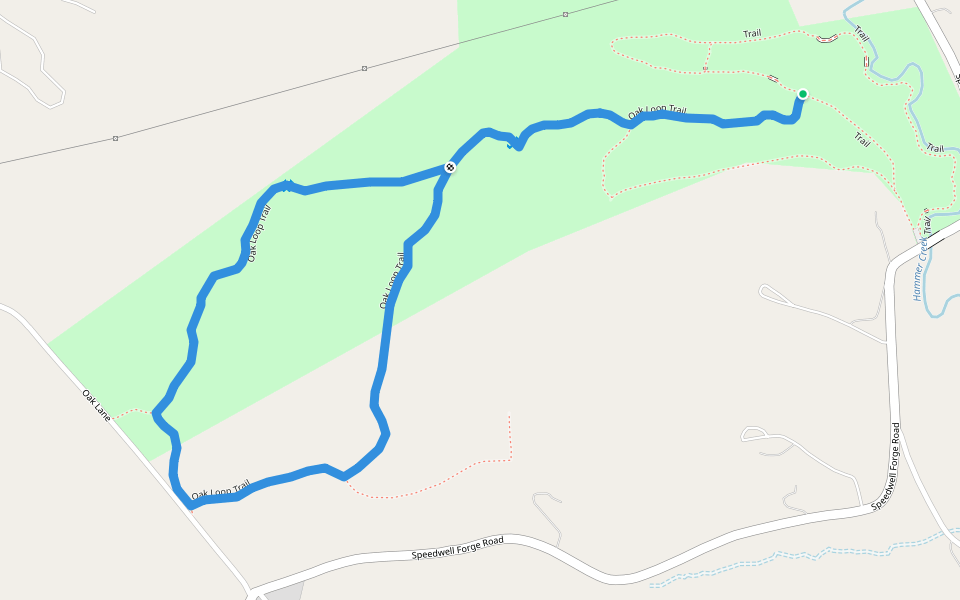 Oak Loop Trail walking route map in Lititz