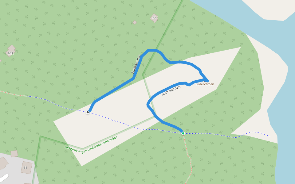 Sudrevarden walking route map in Skålevik