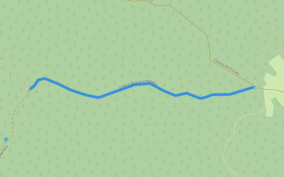 Chemin du Grand Remblai walking route map in Bellefontaine