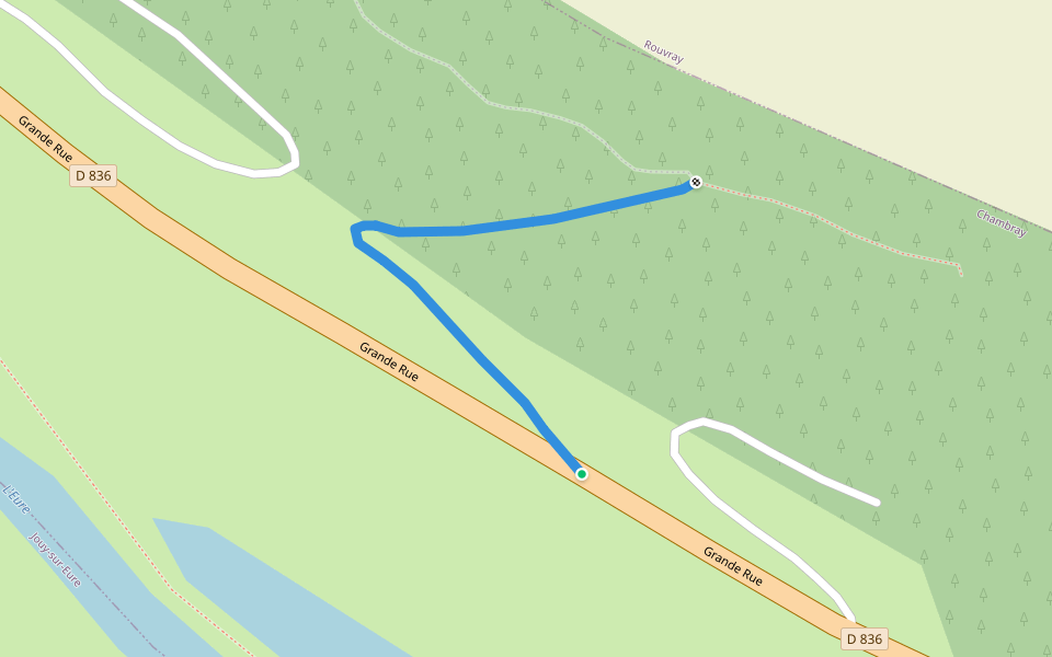 petit chemin walking route map in Chambray