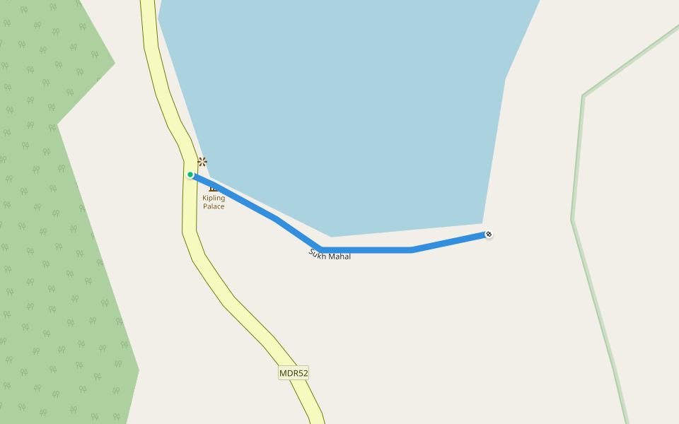 Sukh Mahal walking route map in Bundi