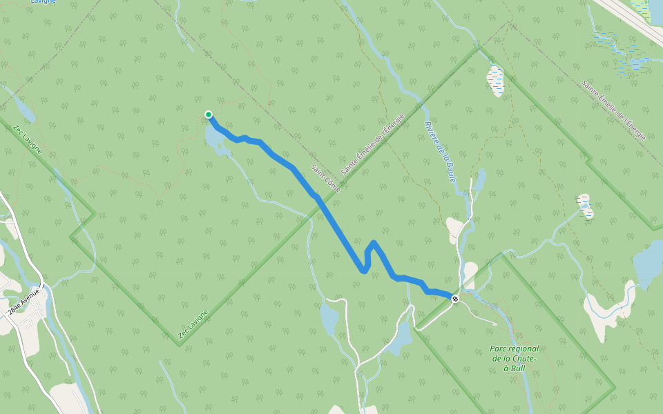 liaison au sentier National walking route map in Saint Come