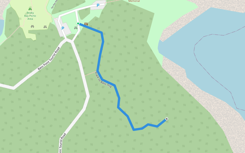 Track to Bass Trig walking route map in Shell Cove