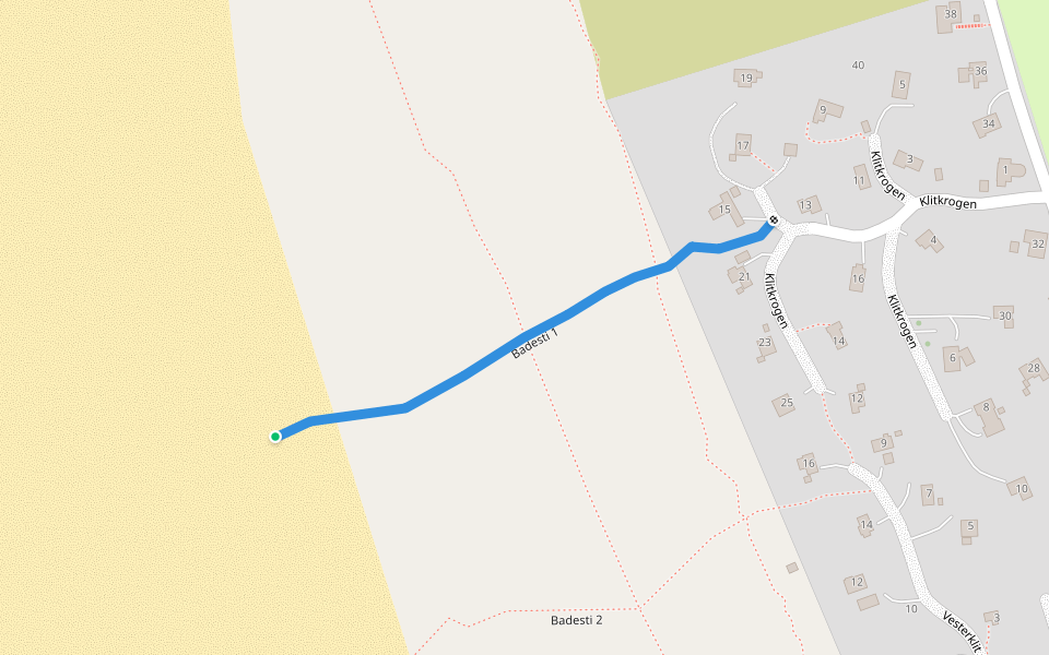 Badesti 1 walking route map in Fanø