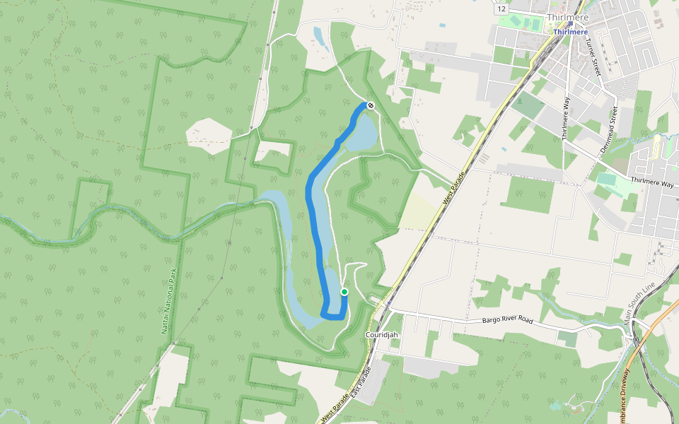 Thirlmere Lakes Track walking route map in Thirlmere