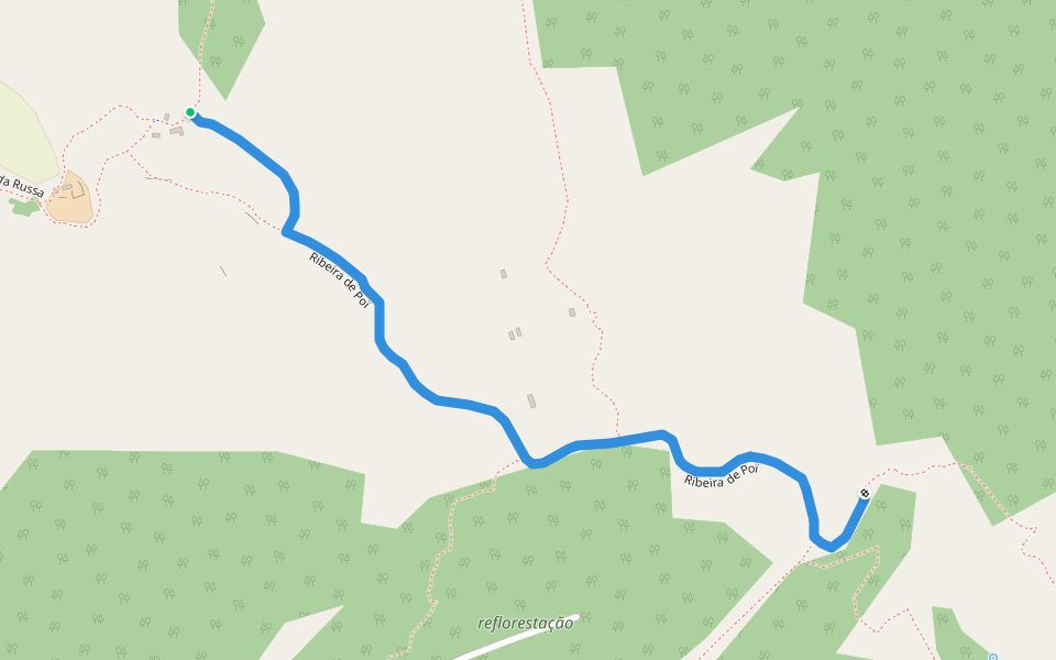 Ribeira de Poï walking route map in Esgamaleiro