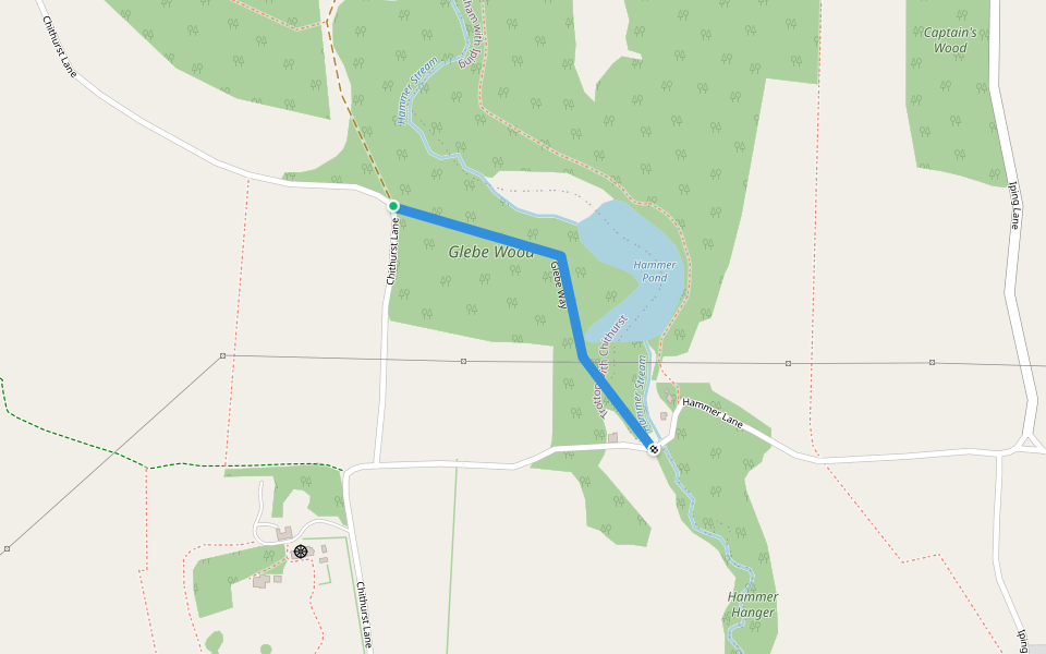 Glebe Way walking route map in Iping