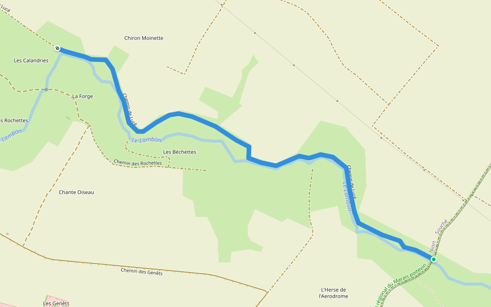 Chemin de Lucé walking route map in Vouillé