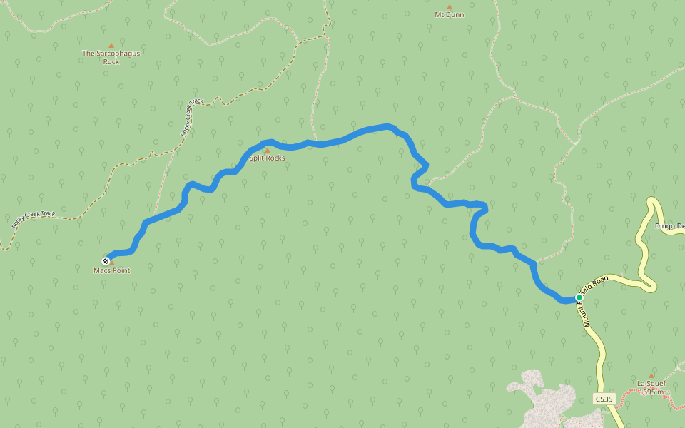 Macs Point Track walking route map in Mount Buffalo