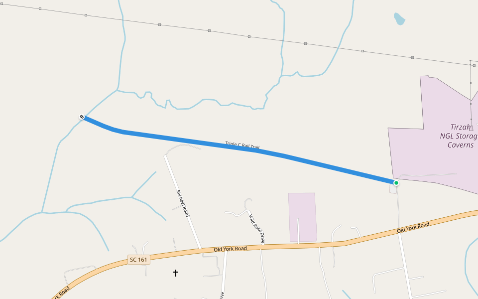 Triple C Rail Trail walking route map in York