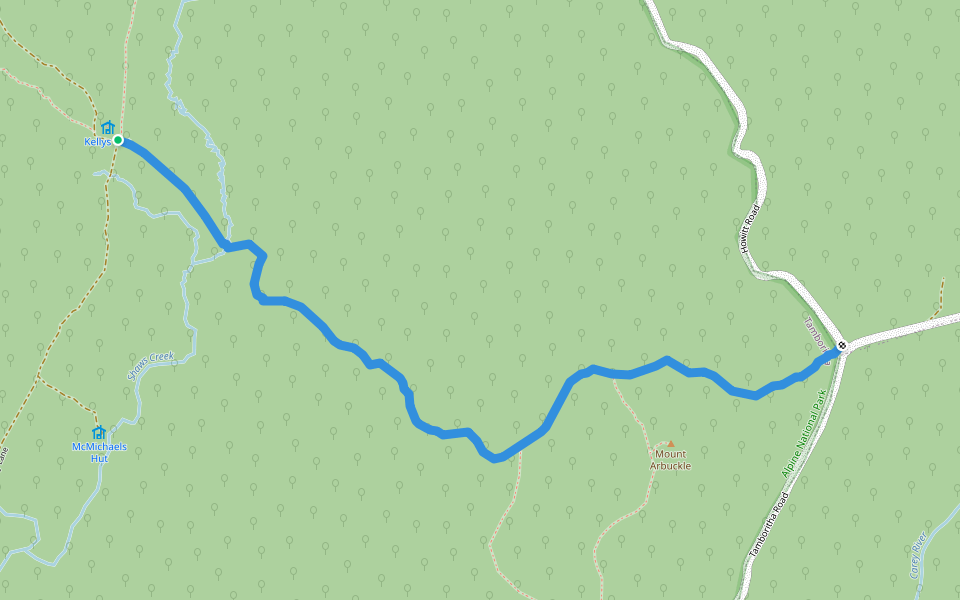 McMillans Wallking Track walking route map in Tamboritha