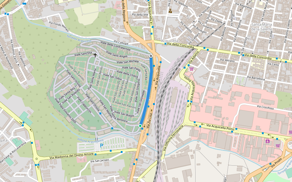 Viale Sant'Agata walking route map in Catania