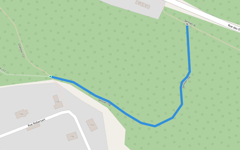Sentier i18 walking route map in Floreffe