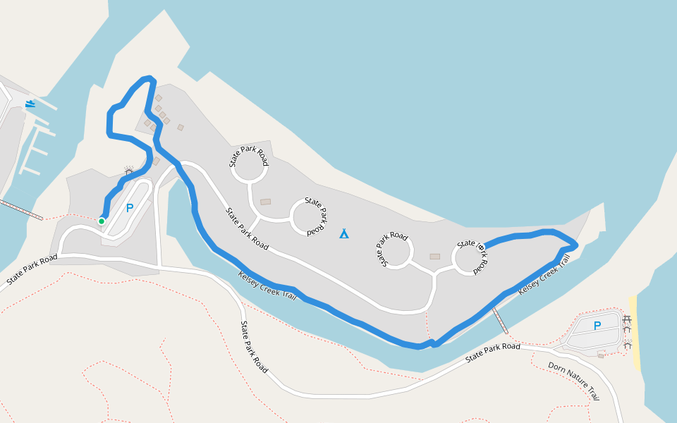Kelsey Creek Trail walking route map in Lucerne
