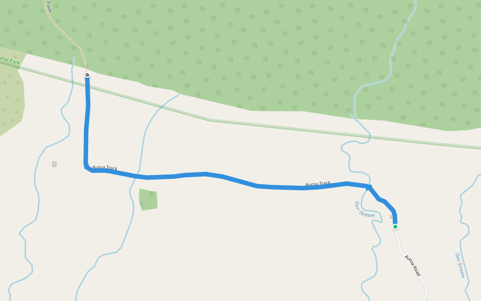 Auroa Track walking route map in Awatuna