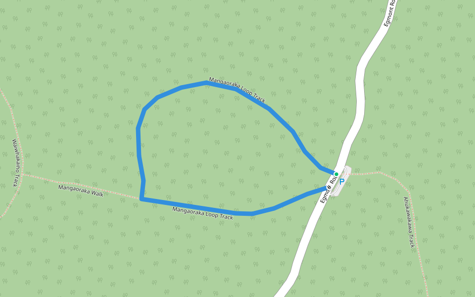 Mangaoraka Loop Track walking route map in Inglewood