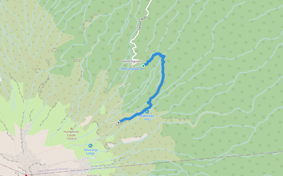 Maketawa Track walking route map in Taranaki