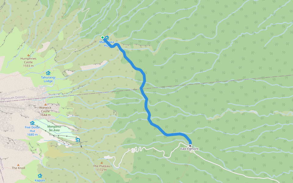 Curtis Falls Track walking route map in Inglewood