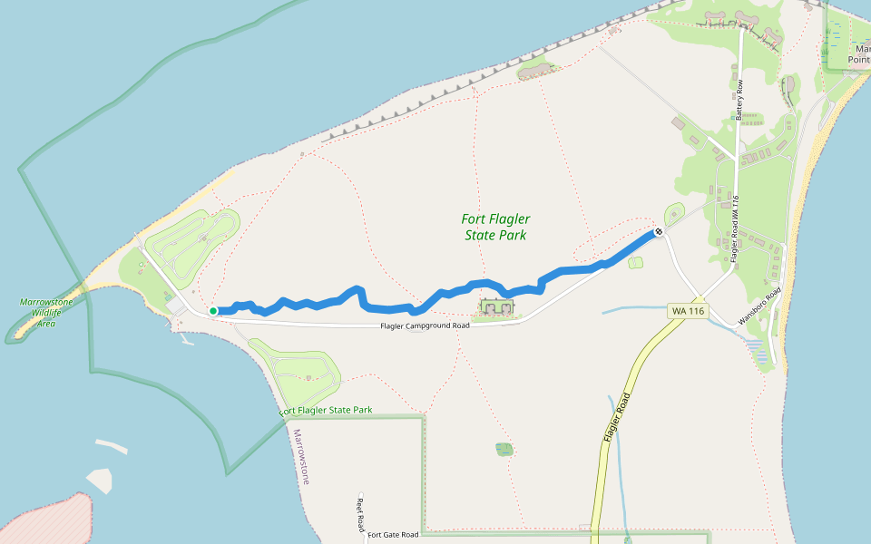 Wilderness Trail walking route map in Marrowstone