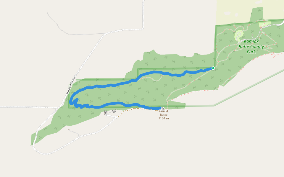 West End Primitive Trail walking route map in Palouse
