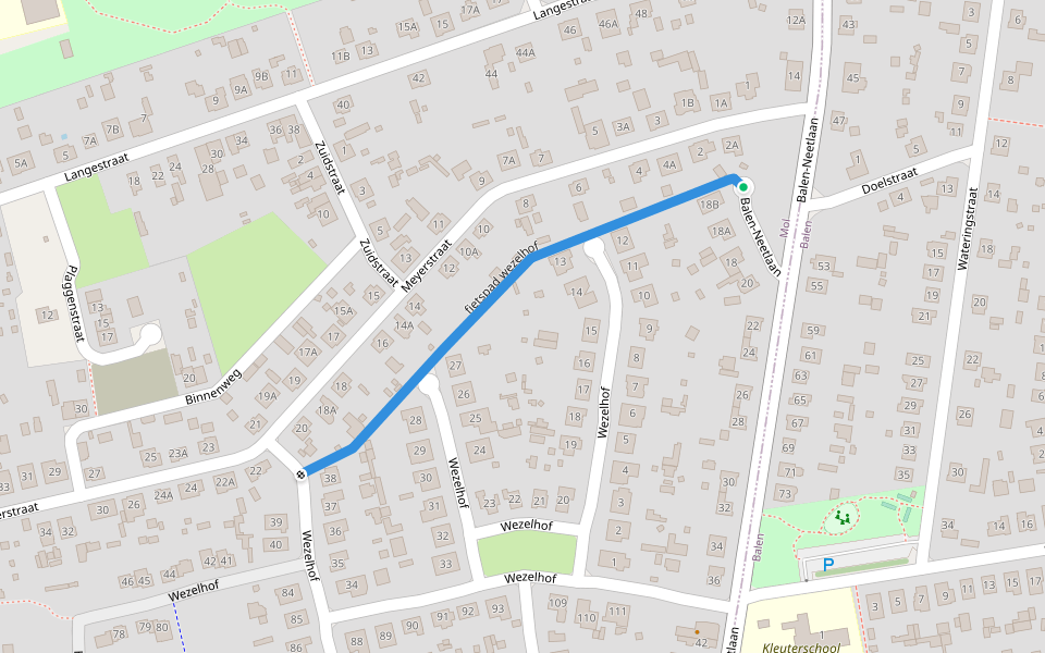 fietspad wezelhof walking route map in Balen