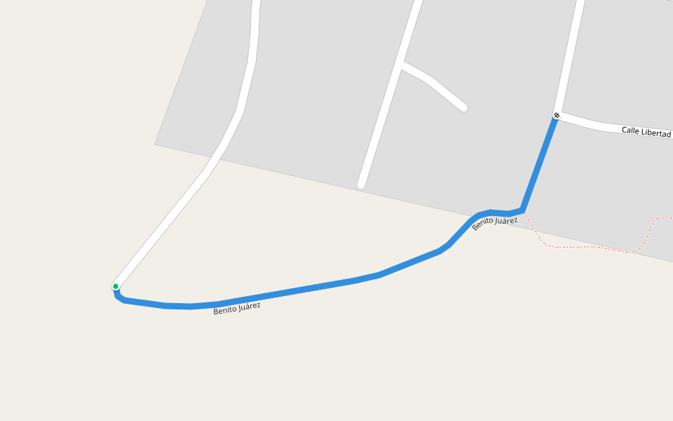 Benito Juárez walking route map in Magiscatzin