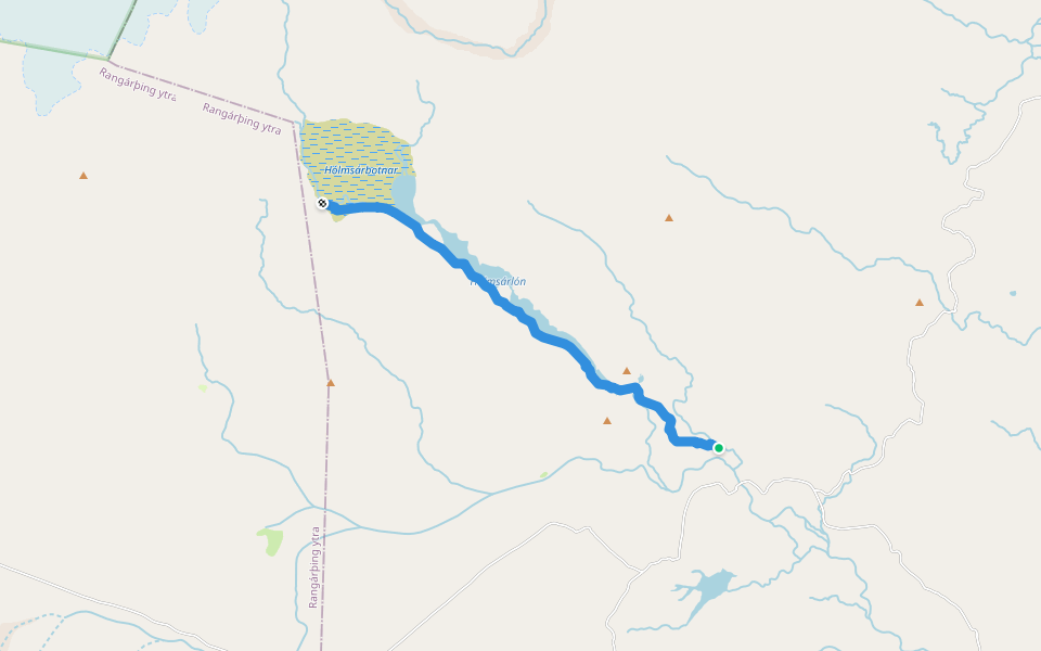 Strútslaug walking route map in Kirkjubæjarklaustur