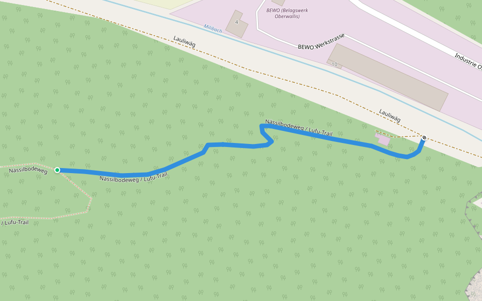 Nässilbodeweg / Lufu-Trail walking route map in Raron