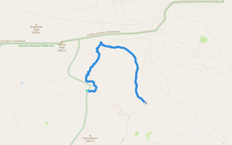 Albuquerque Trail (78) walking route map in Los Lunas