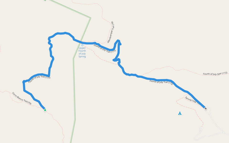 Fourth of July Trail (173) walking route map in Los Lunas