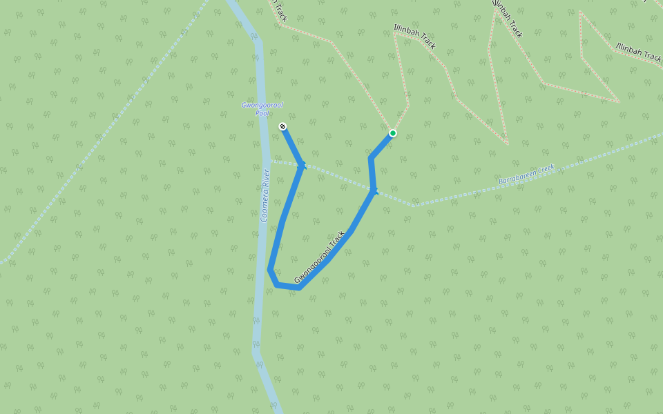 Gwongoorool Track walking route map in Beechmont