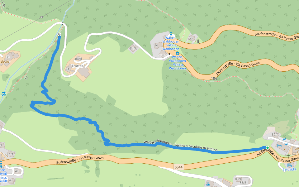 Waltner Rundweg - Sentiero circolare di Valtina walking route map in Innerwalten