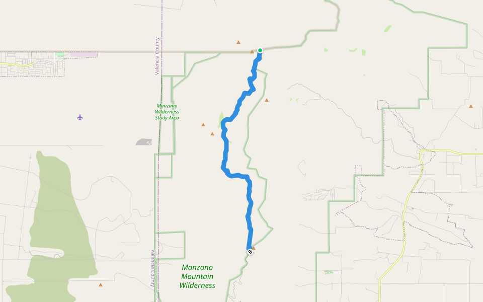 Manzano Crest Trail (170) walking route map in Estancia