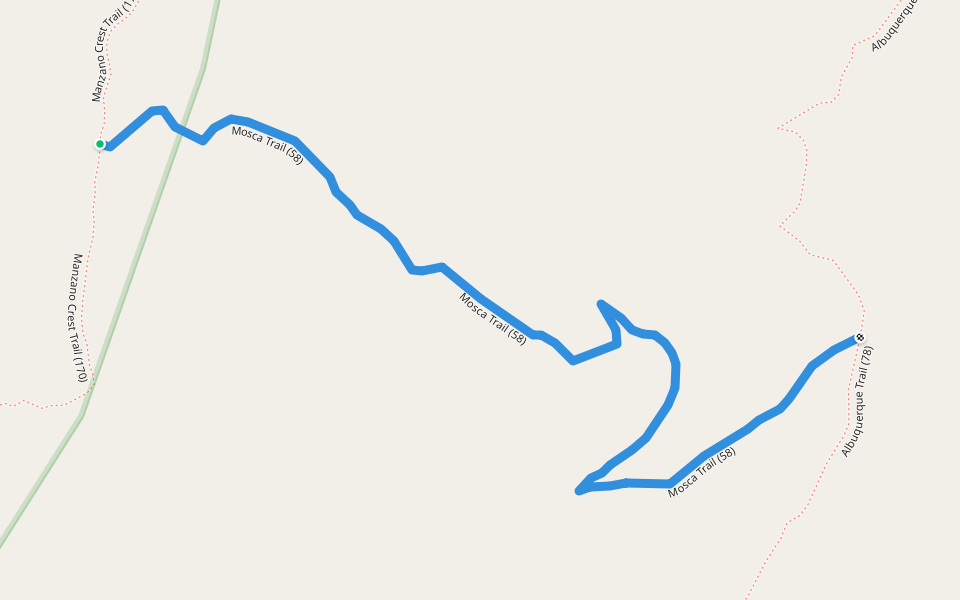 Mosca Trail (58) walking route map in Estancia