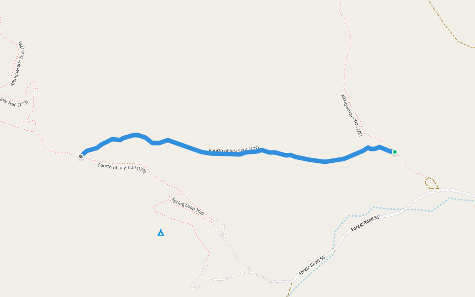 Fourth of July Spur (172) walking route map in Estancia