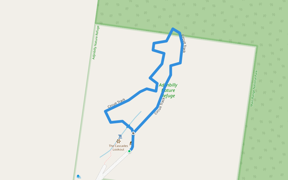 Circuit Track walking route map in The Falls