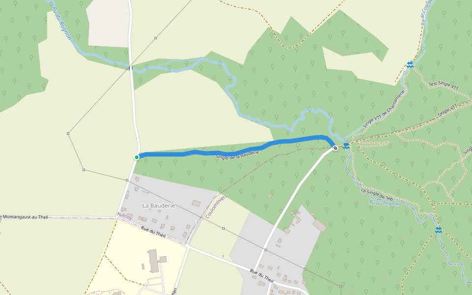 Single de la Bauderie walking route map in Aulnoy