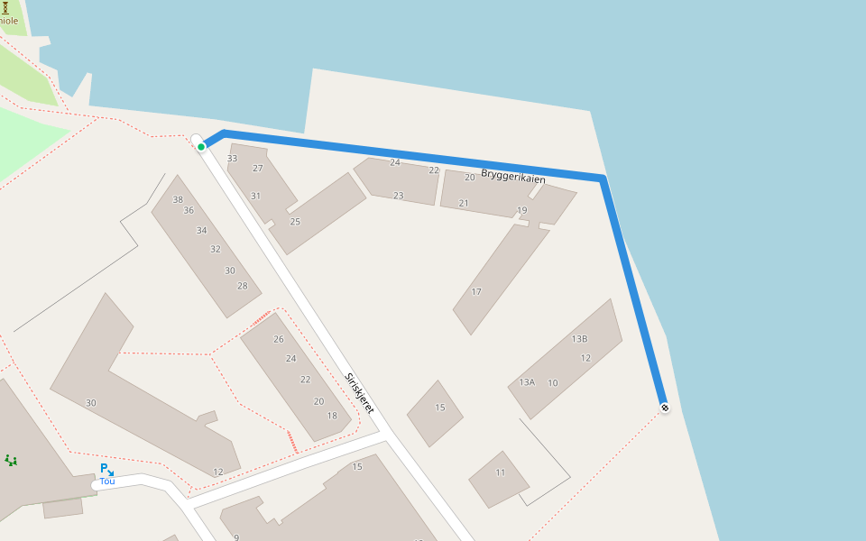 Bryggerikaien walking route map in Stavanger