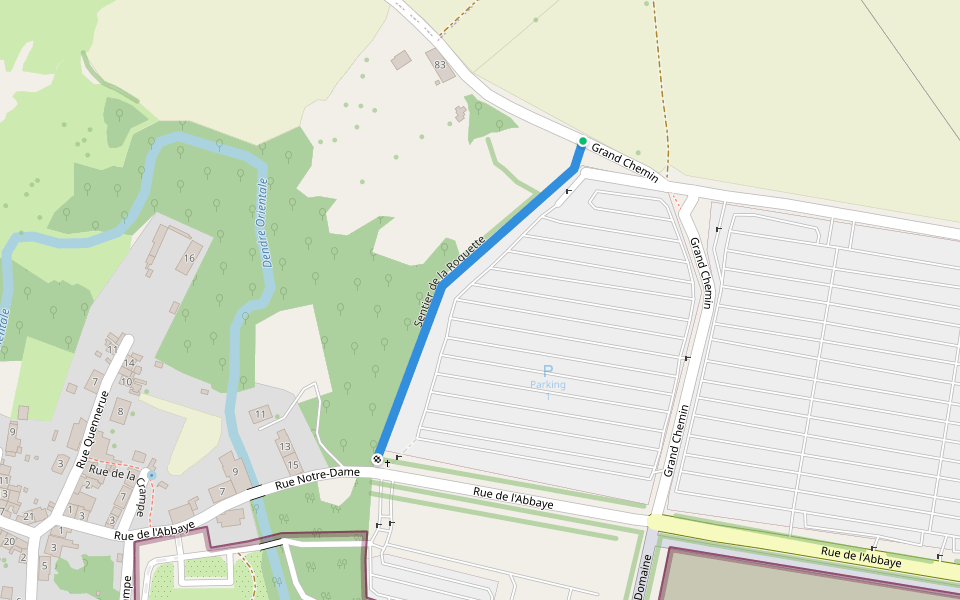 Sentier de la Roquette walking route map in Brugelette
