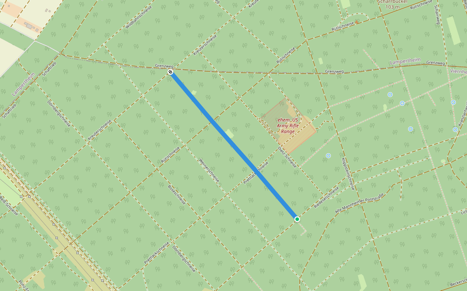Ernst-Ludwig-Schneise walking route map in Viernheim