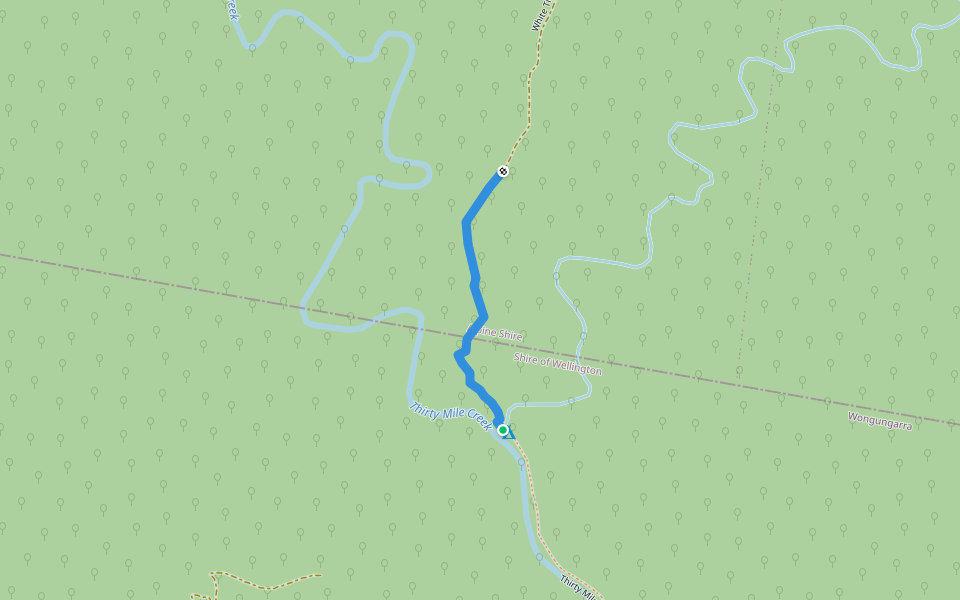 White Timber Spur South Track walking route map in Wongungarra