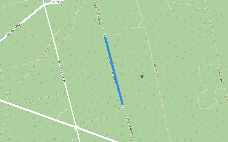 Ligne de La Noë-Marrec walking route map in Camors