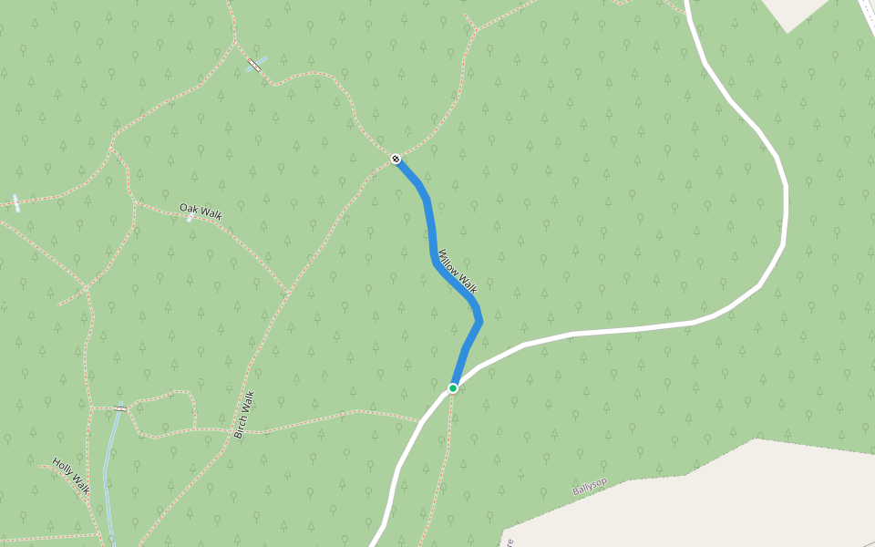 Willow Walk walking route map in Campile