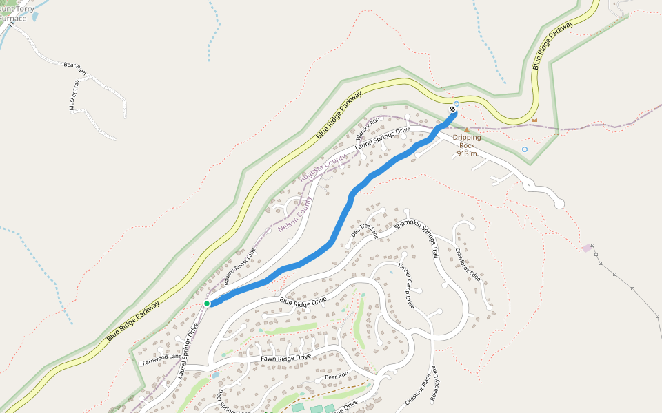 Old AT walking route map in Roseland